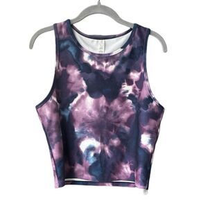 Balance Collection Crop Purple Tie Dye Workout Tank Size XL